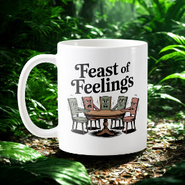 Feast of Feelings | Holiday Table Chaos Humor Kaffemugg