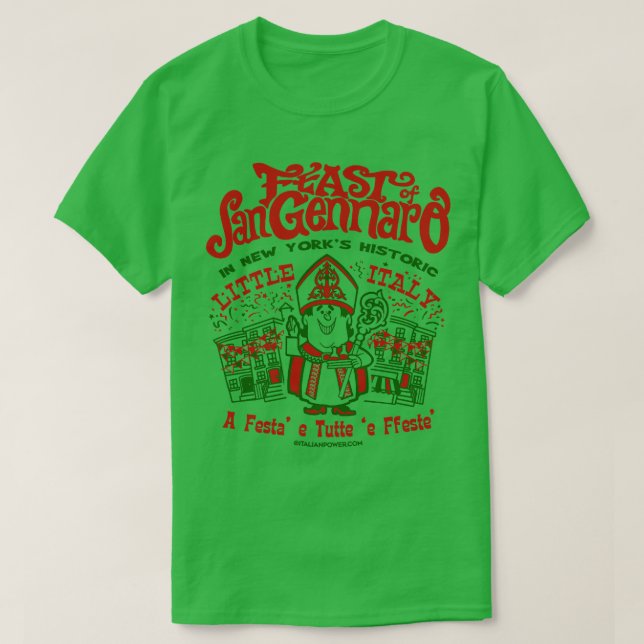 Feast of San Gennaro NYC Faux Back T Shirt (Design framsida)