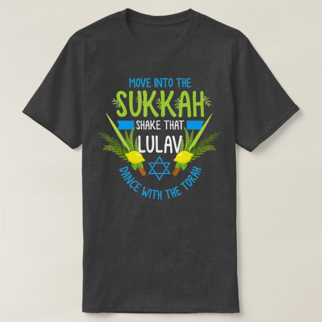 Feast of Tabernacles with Lulav and Etrog or Sukko T Shirt (Design framsida)