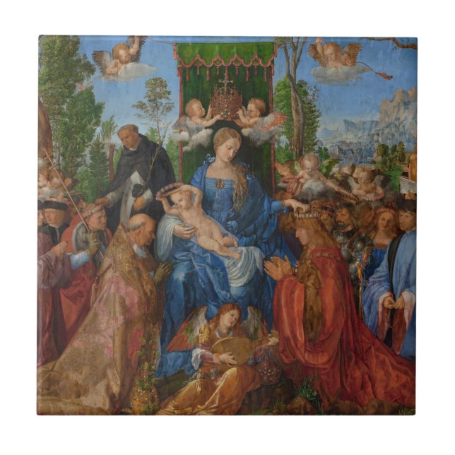 Feast of the Ro Garlands, 1506 (olja på trä) Kakelplatta (Framsidan)