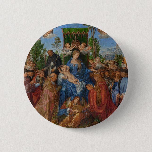 Feast of the Ro Garlands, 1506 (olja på trä) Knapp (Framsida)