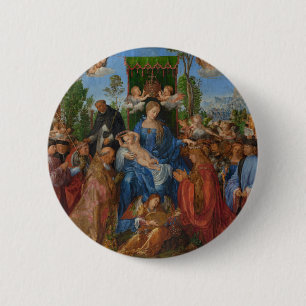 Feast of the Ro Garlands, 1506 (olja på trä) Knapp
