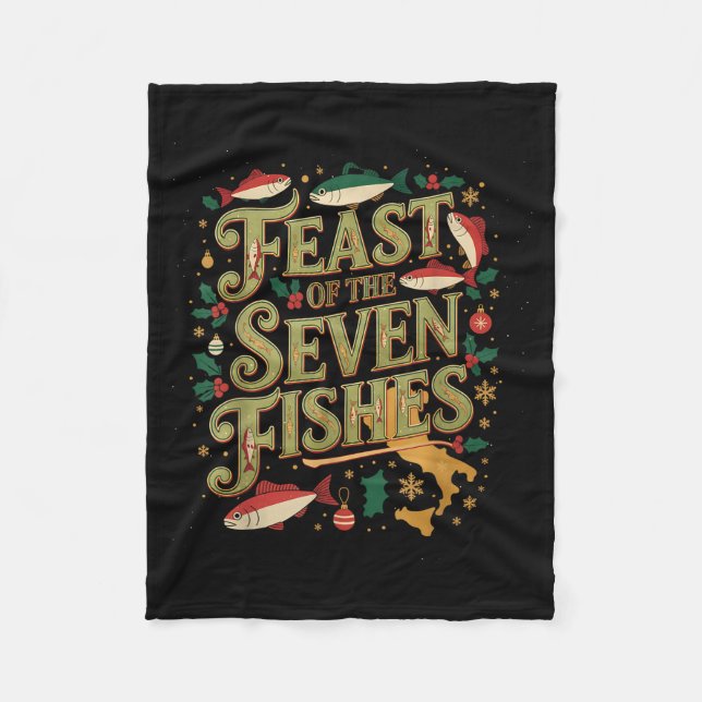 Feast Of The Seven Fishes Festive Italian Holiday  Fleecefilt (Framsidan)