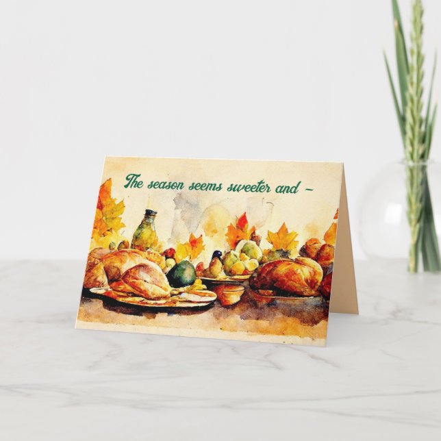 FEAST - THANKSGIVING-KORT FÖR FAMILJ KORT (Framsida)