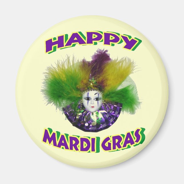 Feasted Mardi Gras Mask Magnet (Framsidan)