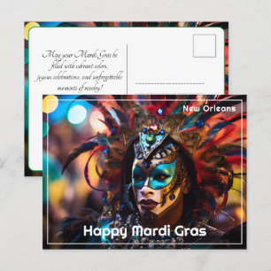 💚 💜 💛 Feasted Splendor: Mardi Gras Opulence Vykort