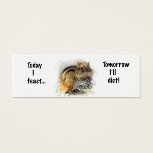 Feasting Chipmunk Bookmark Litet Visitkort