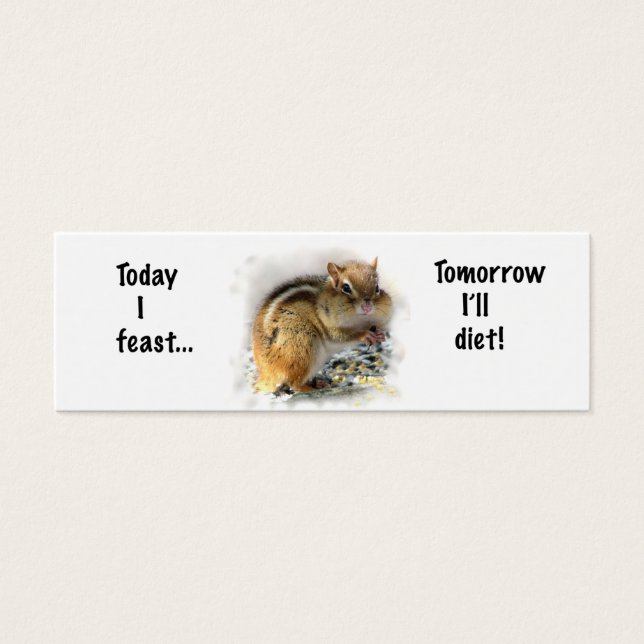 Feasting Chipmunk Bookmark Litet Visitkort (Framsidan)