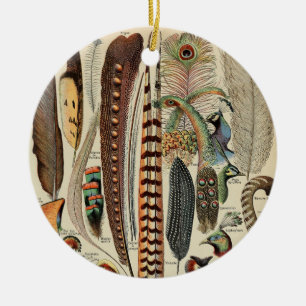 Feather Bird Wildlife Antique Feathers Julgransprydnad Keramik