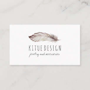 Feather Boho Girly Feminine Visitkort