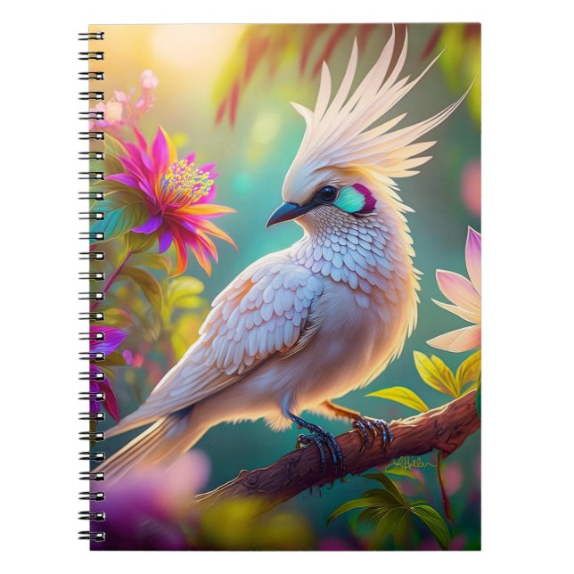  Feather Dove Fantasy Bird Anteckningsbok (Framsidan)