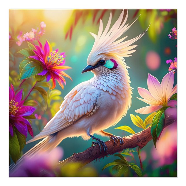  Feather Dove Fantasy Bird Fototryck (Framsidan)