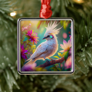 Feather Dove Fantasy Bird Julgransprydnad Metall