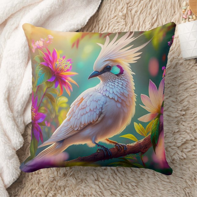  Feather Dove Fantasy Bird Kudde (Filt)