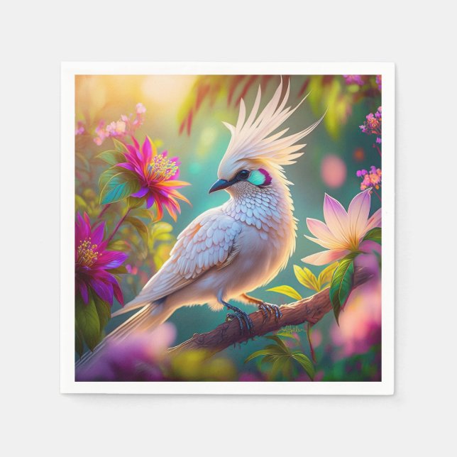 Feather Dove Fantasy Bird Pappersservett (Framsidan)