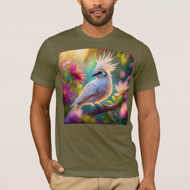  Feather Dove Fantasy Bird T Shirt (Framsida)