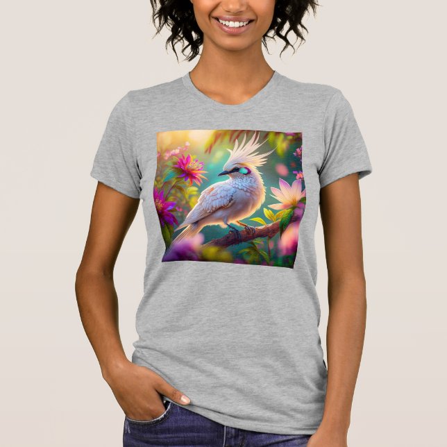  Feather Dove Fantasy Bird T Shirt (Framsida)