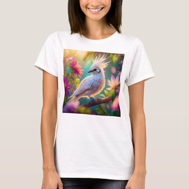  Feather Dove Fantasy Bird T Shirt (Framsida)