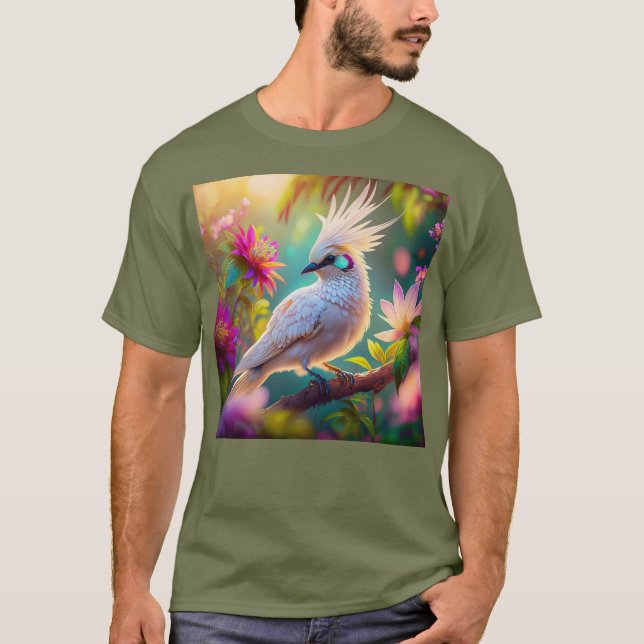  Feather Dove Fantasy Bird T Shirt (Framsida)