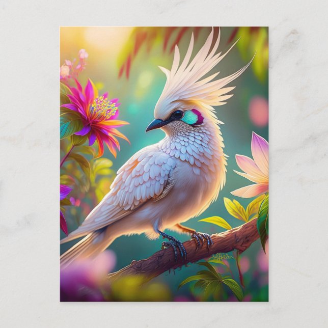  Feather Dove Fantasy Bird Vykort (Framsida)