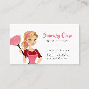 Feather Duster Maid House Städning Service Visitkort