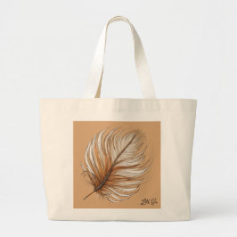 "Feather Elegance Tote Bag" Jumbo Tygkasse
