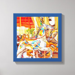 Feather Horse Carousel merry-go-round Canvastryck