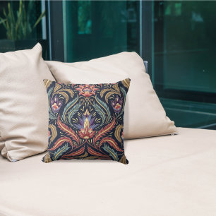 Feather Löv Blommigt Faux Tapestry Multi Färg Kudde