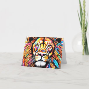 Feather Maned Lejon av Lisa-Dawn Designer Birthday Kort
