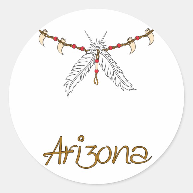 Feather Necklace Runt Klistermärke (Framsida)