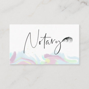 *~* Feather NOTARY Frimärke PHOTO Pen Signing Agen Visitkort