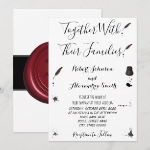 Feather Pen & Inkwell Bröllop Inbjudningar