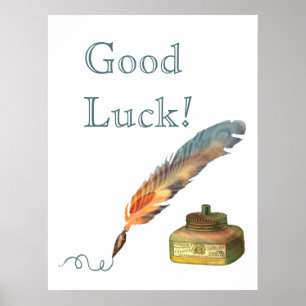 Feather Pen Lycka till Poster