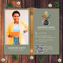 Feather Photo QR-kod Notary Loan Signing Agent Visitkort