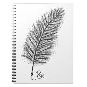Feather Quill från tankarna och känslor Anteckningsbok
