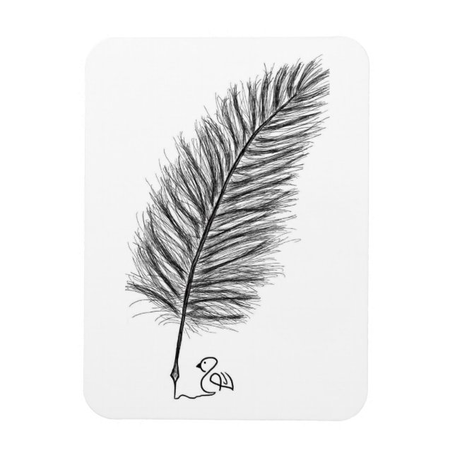 Feather Quill från tankarna och känslor Magnet (Vertikal)