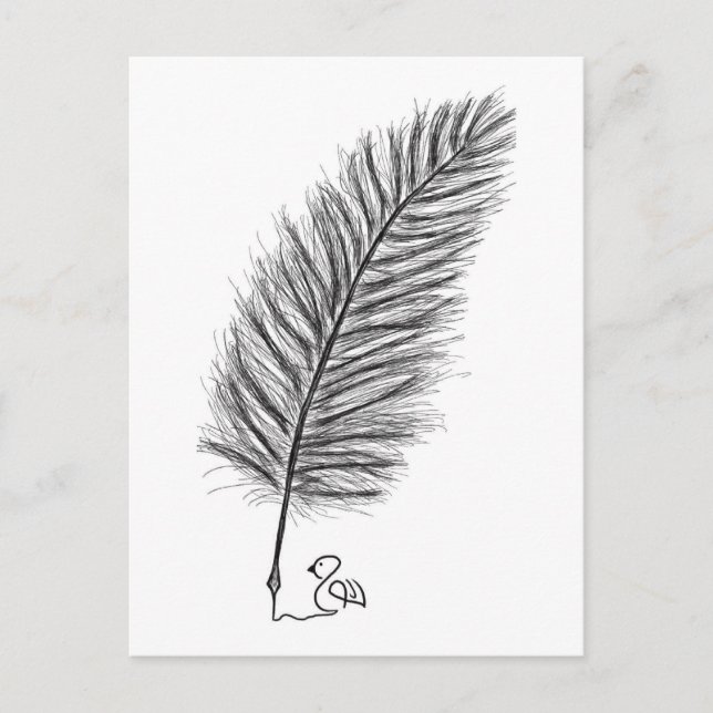 Feather Quill från tankarna och känslor Vykort (Framsida)