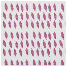Feather Red Rosa Watercolor Fabric Tyg