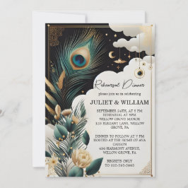 Feather Rustic Himlar Cloud Peacock Rehearsal Midd Inbjudningar