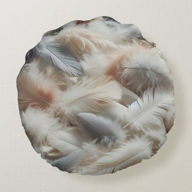 Feather Touch Cushion Rund Kudde (Baksidan)