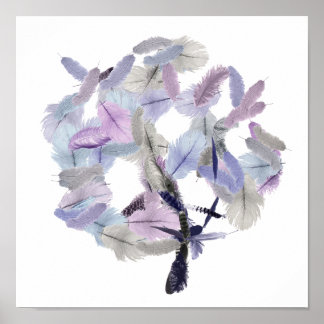 Feather Träd Art Poster