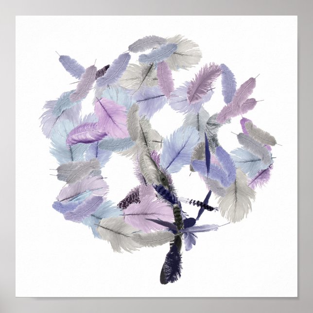 Feather Träd Art Poster (Framsidan)