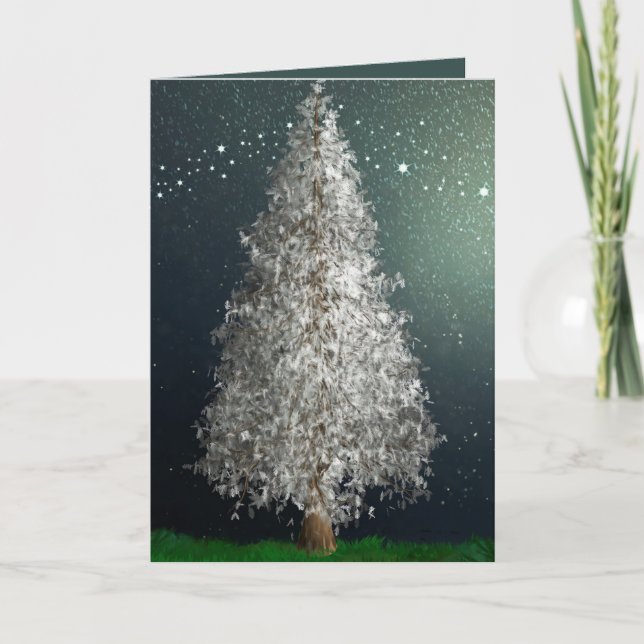 FEATHER TRÄD CHRISTMAS-KORT TACK KORT (Framsida)