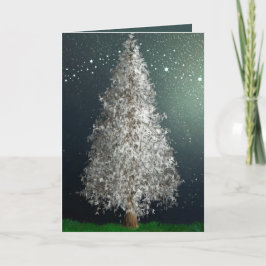 FEATHER TRÄD CHRISTMAS-KORT TACK KORT