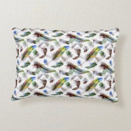 Feather Watercolor Mönster Prydnadskudde