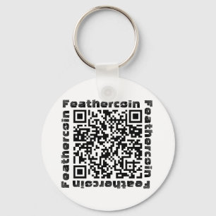 Feathercoin QR kodifierar Keychain Nyckelring
