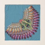 Feathers Bird Vingar Colorful Illustrated Sjal<br><div class="desc">Ge själv några vingar med denna scarf som visar fågelfjädrarna i rik vibrant färg som arrangeras i vinge och sätts mot en blå bakgrund.</div>