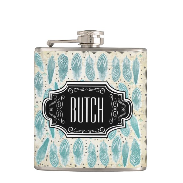 Feathers Black och Tan Hipster Mönster Fickplunta (Framsidan)