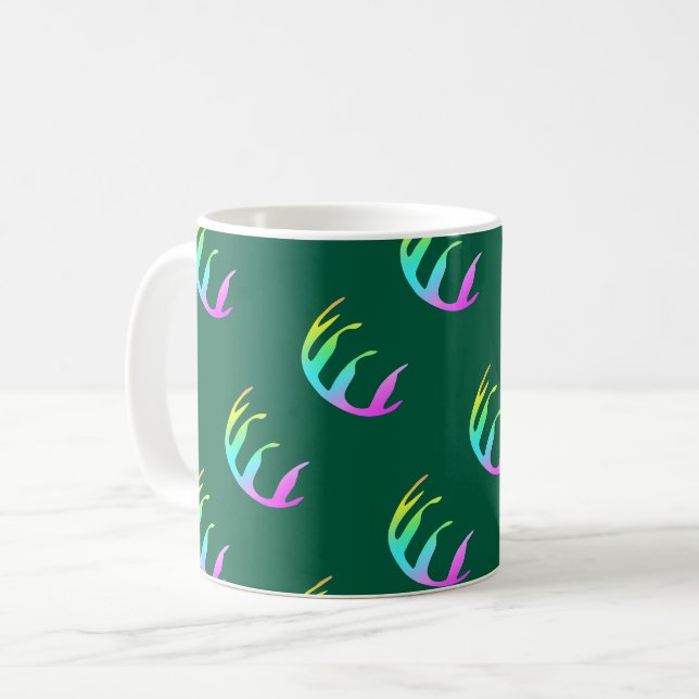 Feathers Dk Grönt Kaffemugg (Framsida vänster)