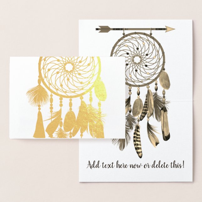Feathers Dreamcatcher | För valfri Tillfälle Folierat Kort (Display)